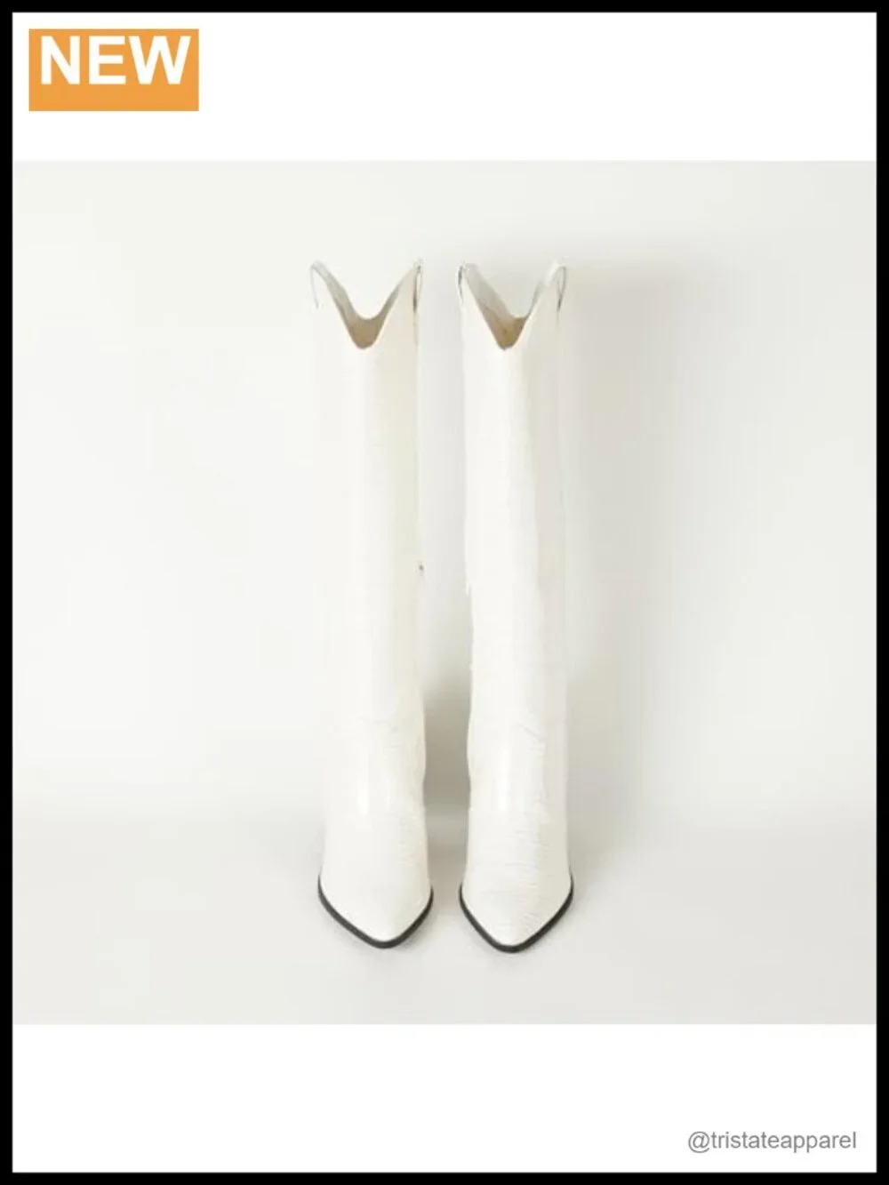 Knee-High Western Boot Faux Leather Pull-On Block Heel
